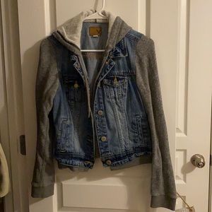 American Eagle Denim Sweater Jacket w/ hood
